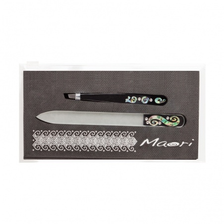 Set beauté "Maori" avec lime à ongles & pince à épiler