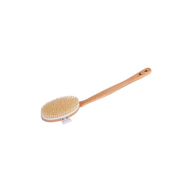 Brosse de bain hêtre, manche démontable Hte Qualité