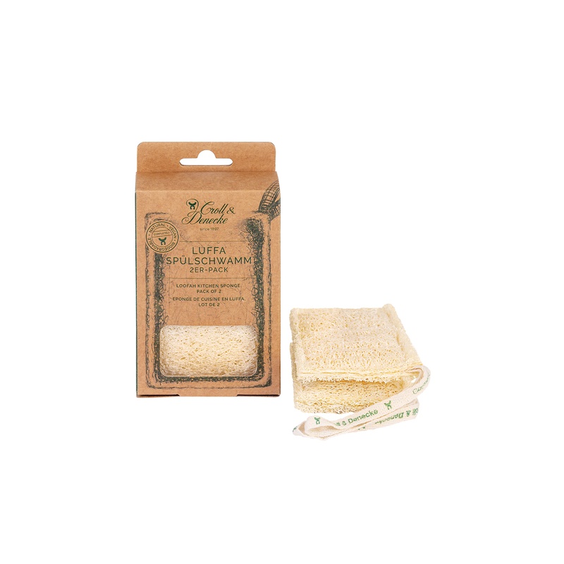 Eponge de cuisine en luffa, lot de 2