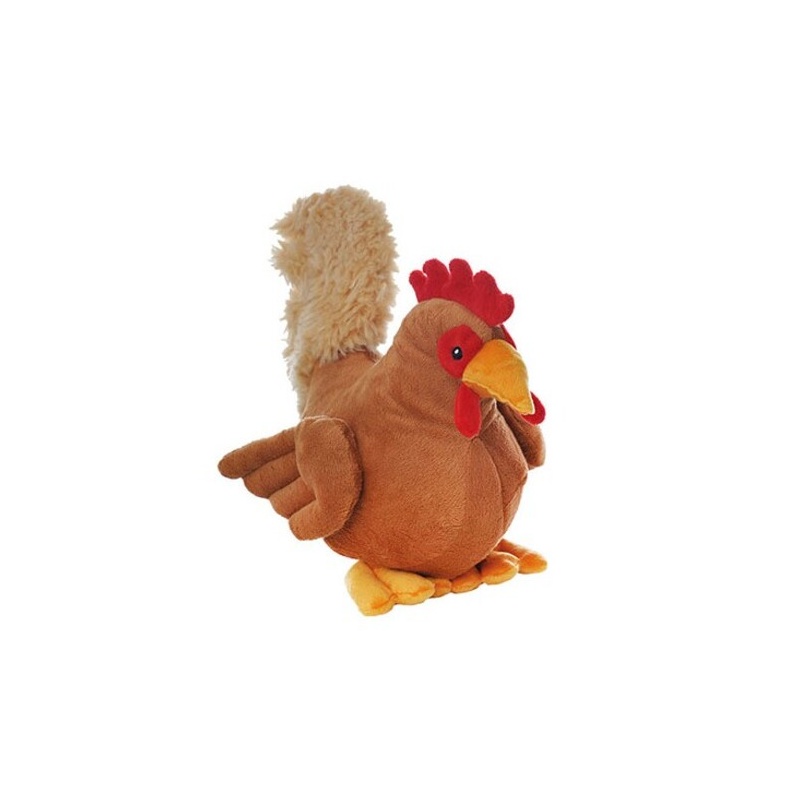 Peluche Coq CHARLES,  25 cm-marron